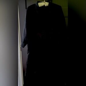Tuckernuck Cotton Shirt Dress Black 3/4 Sleeves Large